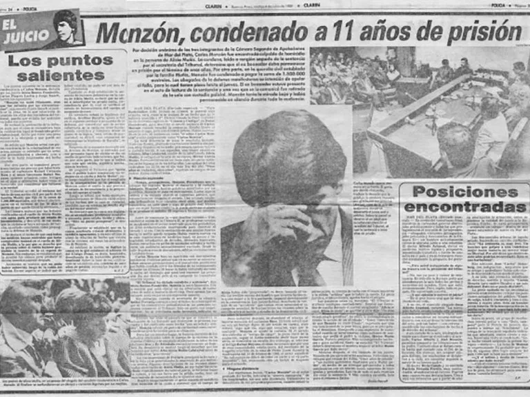 La sentencia del caso efectuada el 3 de julio de 1989, reflejada en la prensa.