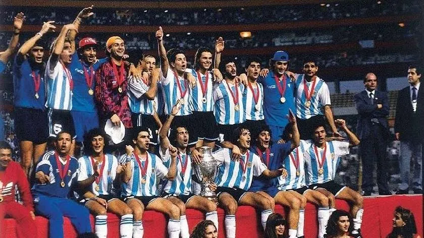 Los festejos del plantel campeón en 1993.