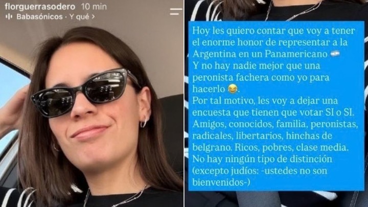 El posteo de la mujer.