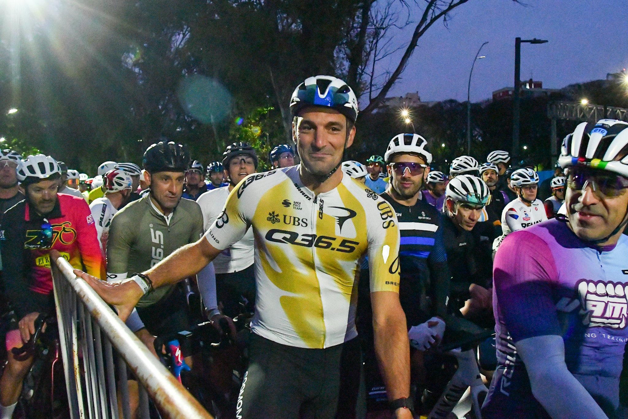 Lionel Scaloni participó del Gran Fondo Buenos Aires en la mañana del domingo (Crédito: Gentileza X @jotamrinaldi)