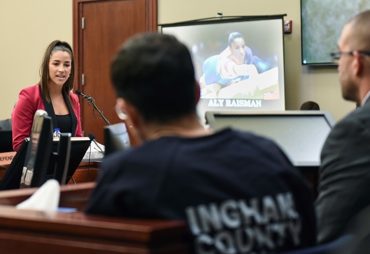 Rasiman enfrentó a su abusador durante el juicio de fines de 2017. Foto Matthew Dae Smith /Lansing State Journal via AP