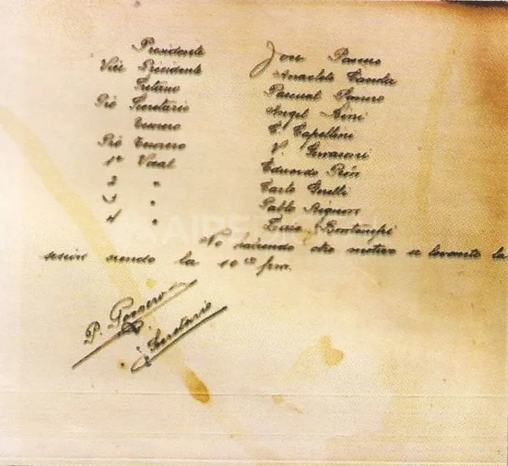Acta labrada el 13 de abril de 1907. Los futuros fundadores del "United" se alejan del Santa Fe Football Club. Dos días después nació Unión.