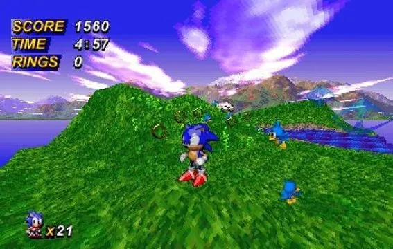 Increíblemente, por razones de disputa entre SEGA Japón y SEGA América, Sonic no vio la luz en la Saturn.