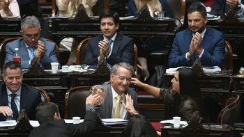 Nicolás Mayoraz, uno de los diputados por Santa Fe, durante la votación de la Ley Penal Juvenil.